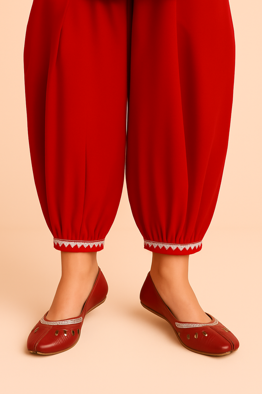 Harem Shalwar / Pant–Golden & Silver Gotta Work