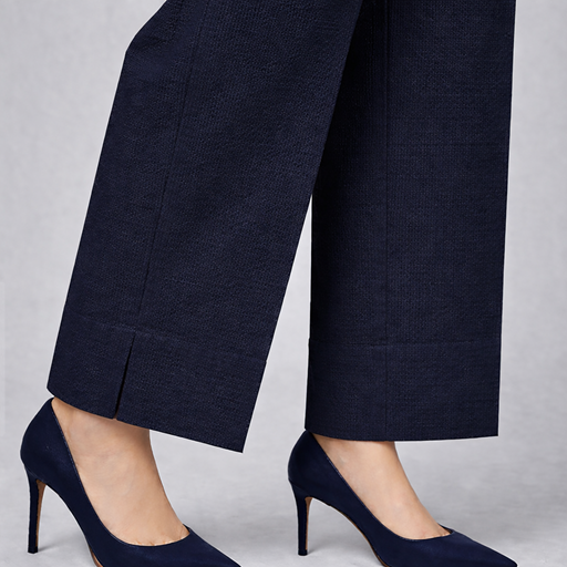 khaddar side cut trouser navy blue