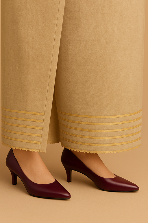 khaddar farshi shalwar with gotta beige