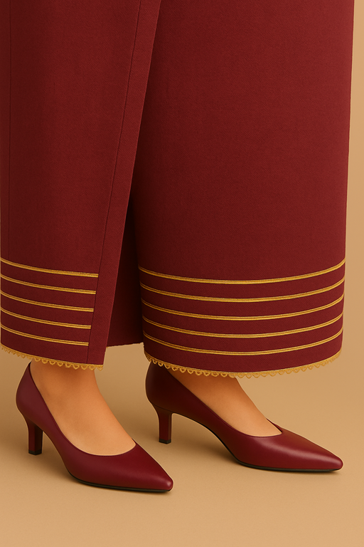 khaddar farshi shalwar with gotta maroon