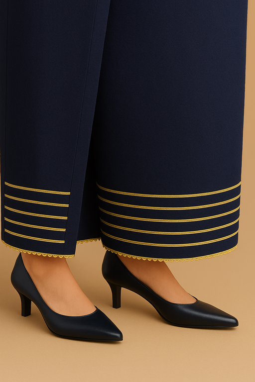 khaddar farshi shalwar with gotta navy blue