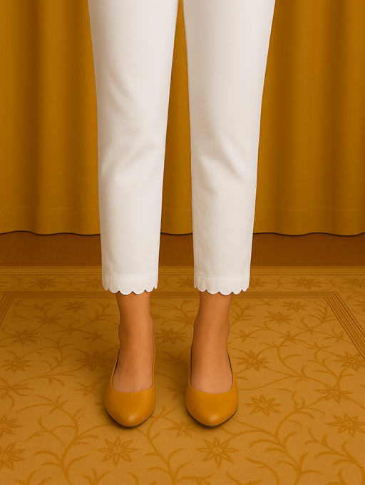 linen cut work trouser white