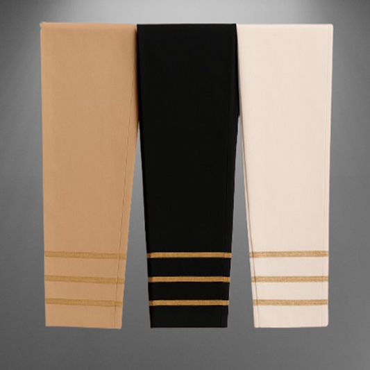 Pack of 3 Trouser with Gotta White-Black-Beige