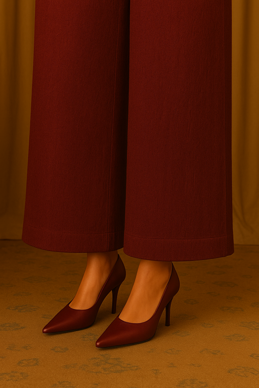 palazzo khaddar fabric maroon color