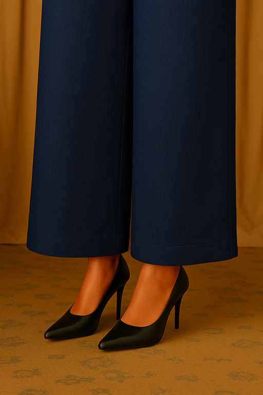 palazzo khaddar fabric navy blue color