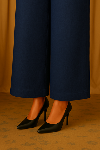 palazzo khaddar fabric navy blue color