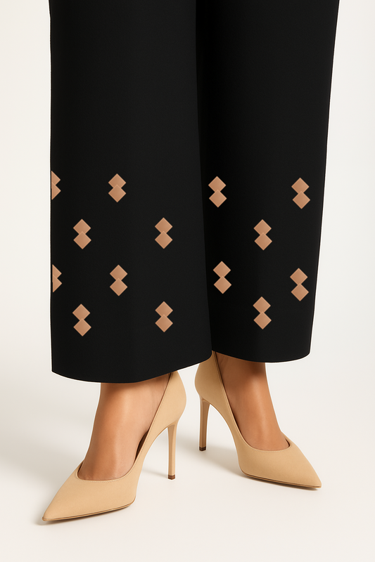 Black Printed Palazzo Trouser Pant