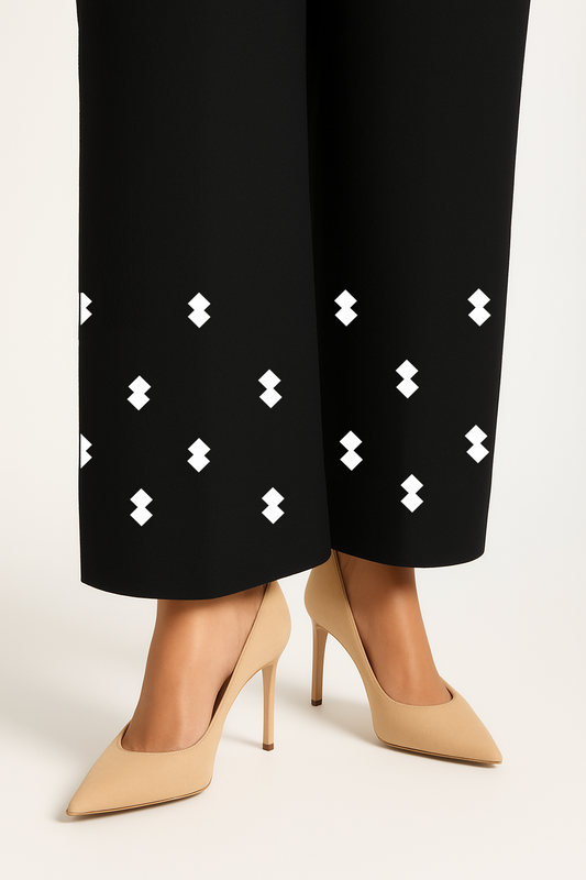 Black Printed Palazzo Trouser Pant