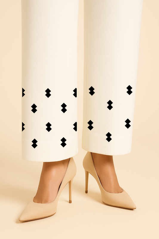 Printed Palazzo Base White