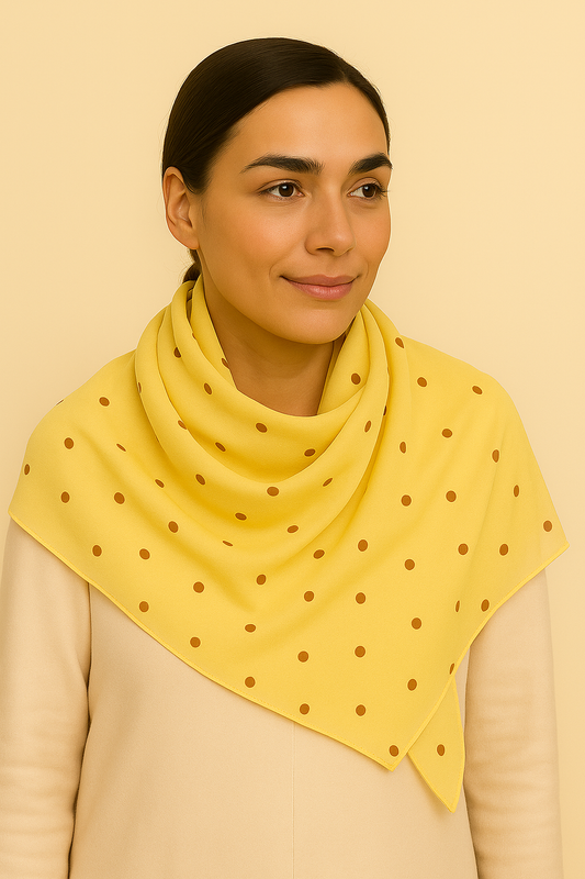 Desert Dusk - Box of 3 Printed Chiffon Hijabs Copper Polka Dots