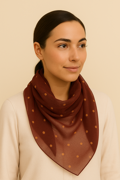Desert Dusk - Box of 3 Printed Chiffon Hijabs Copper Polka Dots