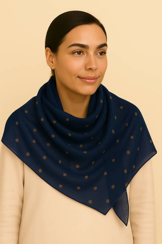 Sky Frost - Box of 3 Printed Chiffon Hijabs Copper Polka Dots