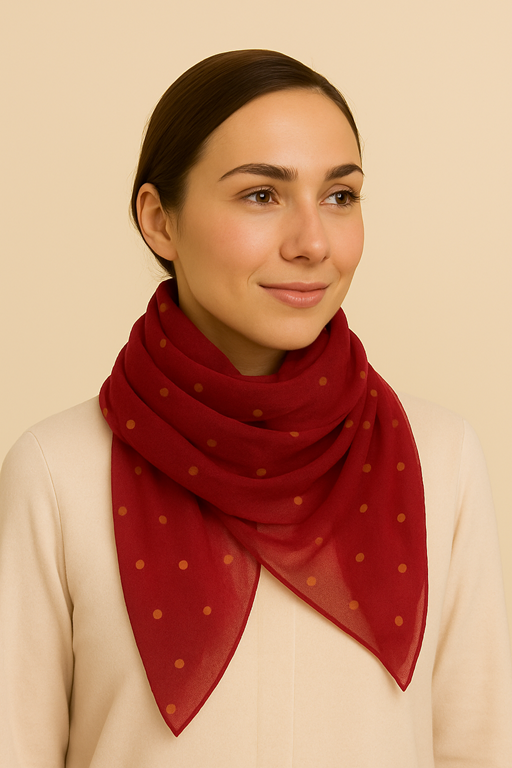 Passion Spectrum - Box of 3 Printed Chiffon Hijabs Copper Polka Dots