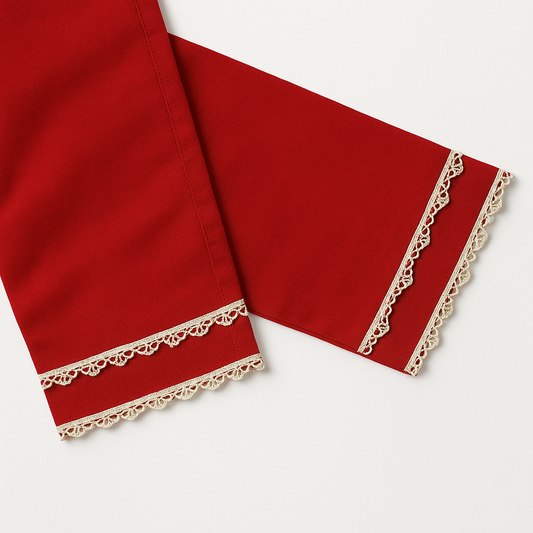 Embellished Trousers with White Lace on Painchas | Stylish | Summer Friendly