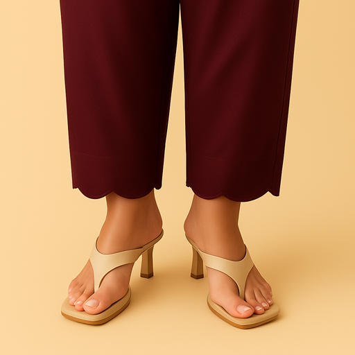 Cut Work Trouser Pant Maroon