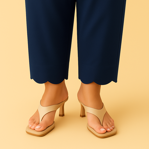 Cut Work Trouser Pant Navy Blue Color