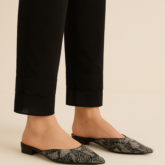 Embellished Trousers with Cut Work & Organza Hems| Summer Friendly