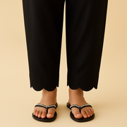 Custom pack of 2 - 1 Trouser with cut work (White Black) - 1 Hijab of your choice