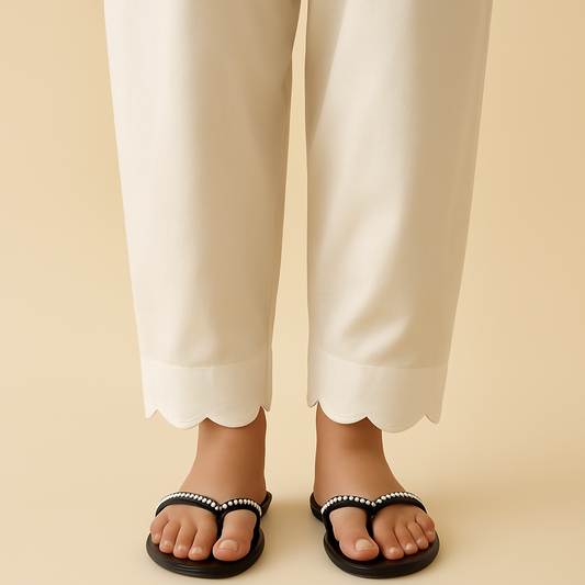 Special Pack of 3 Deal | Trousers with Cut Work | White, Black and Beige