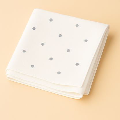 Chiffon Hijab with Silver Polka Dots – Lightweight Modest Scarf
